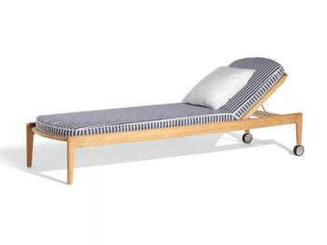 THE SECRET GARDEN - Recliner teak sun lounger with castors by Poltrona Frau - view 3